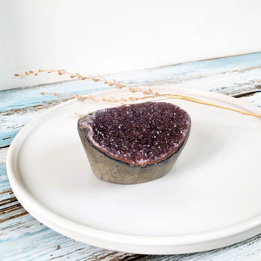 Kleine Schale aus drusy Amethyst