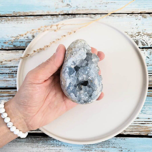 Hellblauer Coelestin Kristall