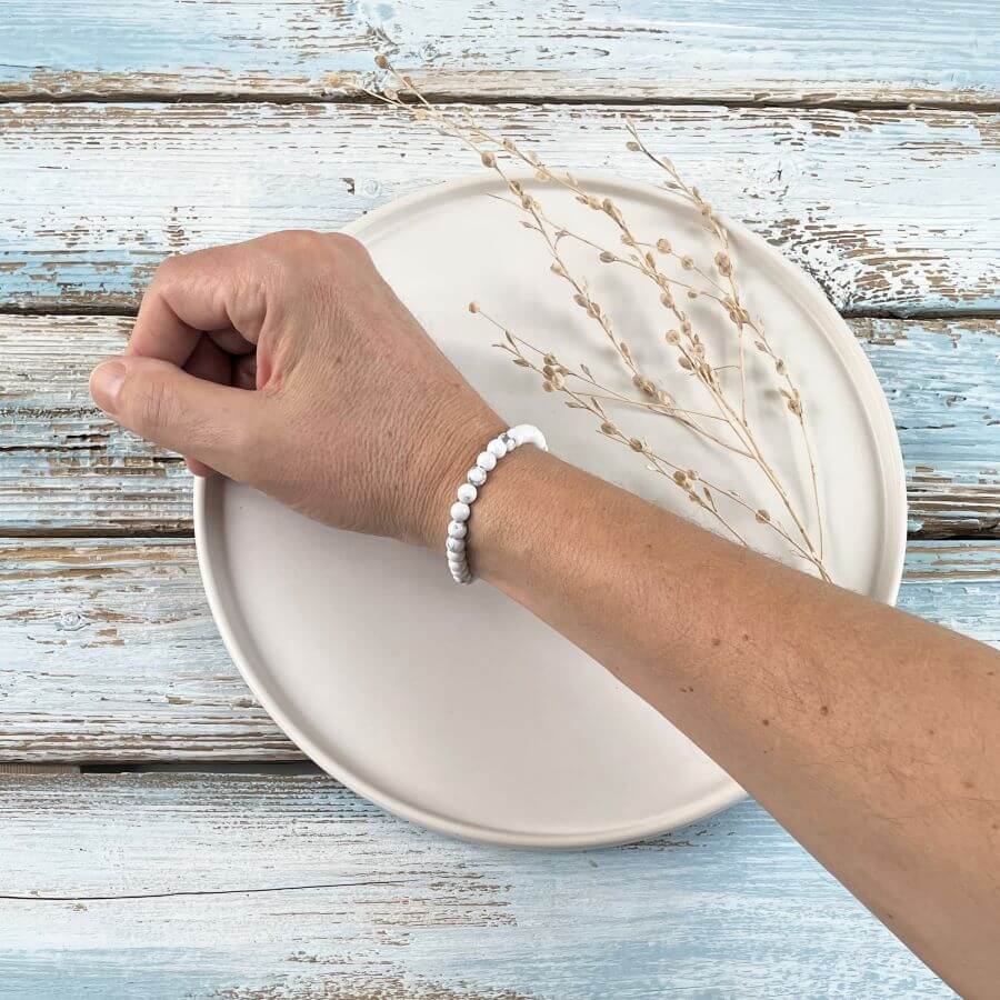 Edelsteinarmband Magnesit Kugeln