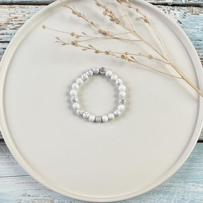 Magnesit-Edelstein-Kugelarmband